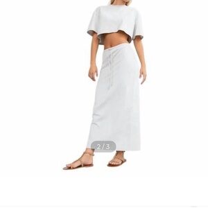 WithBlack Women’s Florina Cropped Tee in Silver Lining Size Small